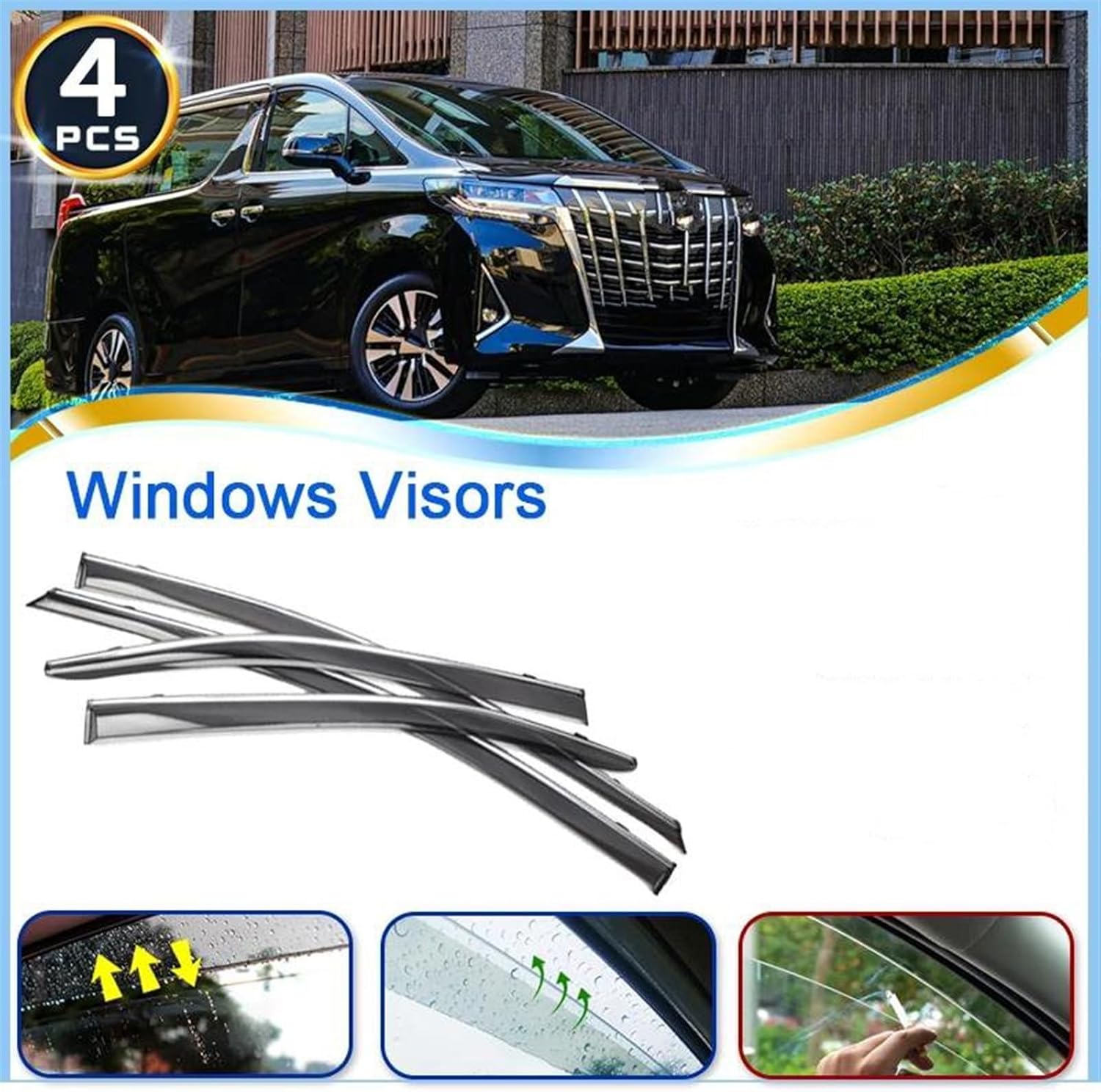 ウィンドウバイザー Compatible With Alphard For Vellfire AH30 2016 2017 2018