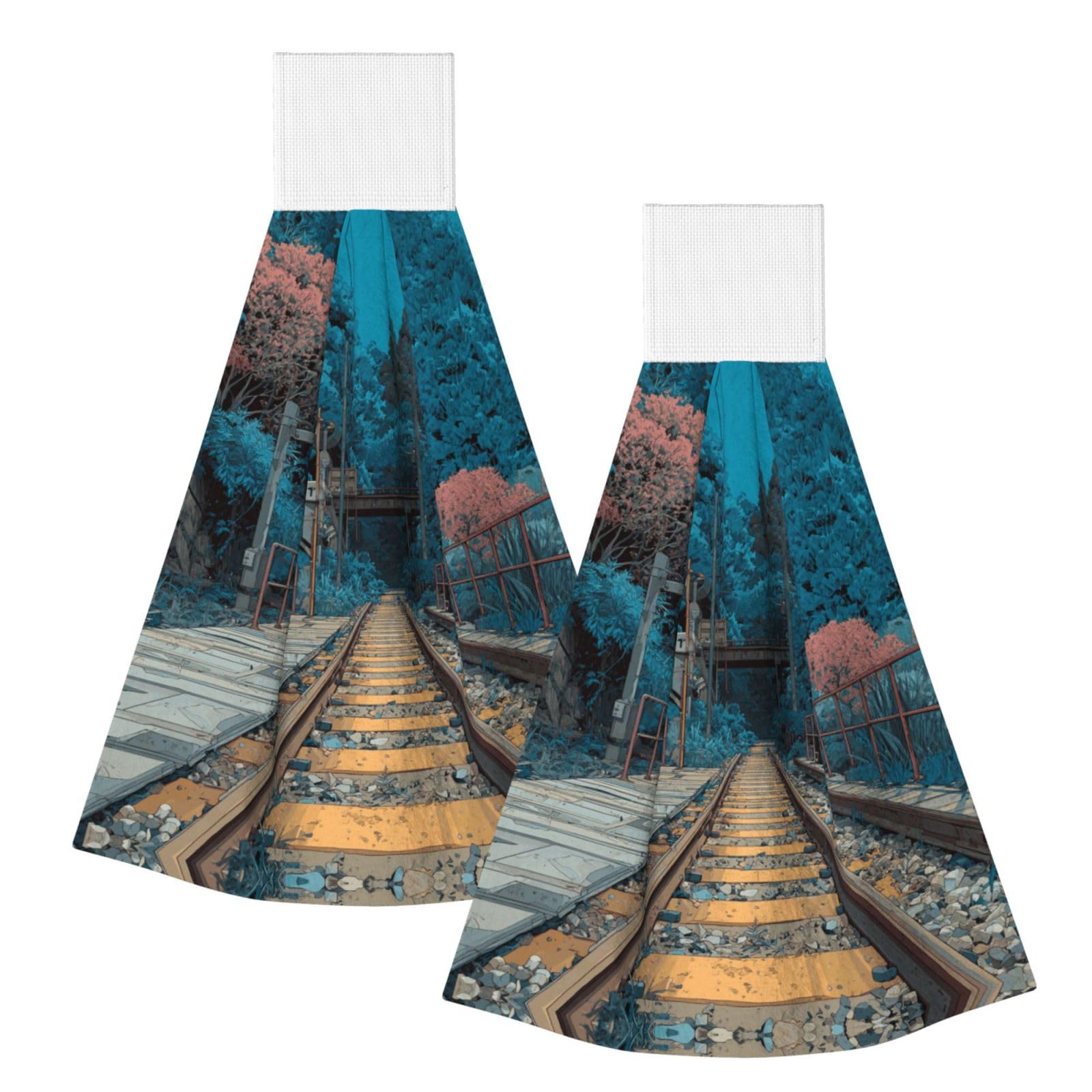 JUANYQME Rail Printing Hanging Coral Fleece Towel Super Absorbent Soft Towel, Fluffy And Light Quick-Drying Noodles.