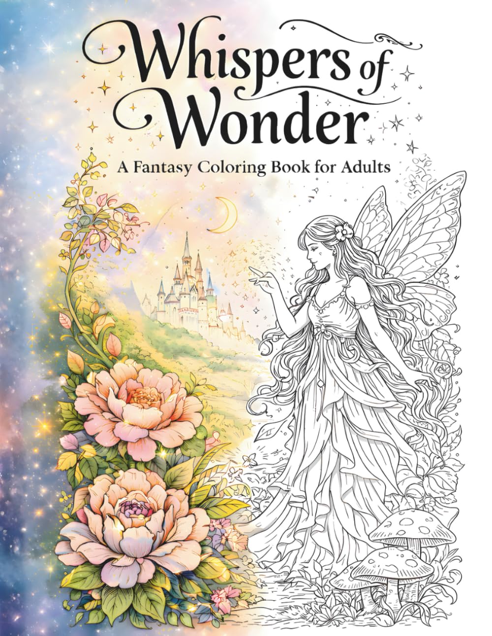 Whispers of Wonder: A Fantasy Coloring Book for Adults – Magical Designs for Relaxation, Creativity & Stress Relief