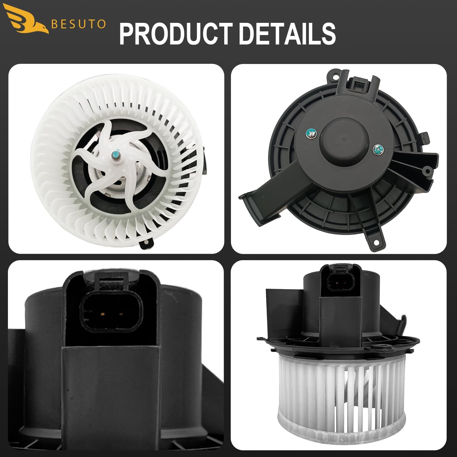 PM9365 HVAC Heater Blower Motor Compatible with BUI/CHV/GMC Vehicles, Enclave 2008-2012 Front, Silverado 1500 2500 3500 HD Traverse, Acadia 2007-2012, Sierra 1500 2500 3500HD
