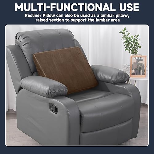 Miniatura 5 de MABOZOO Almohada reclinable de cuña, cojín de espuma extra grande para reposapiés con correas ajustables, extensor para reposapiés reclinable,