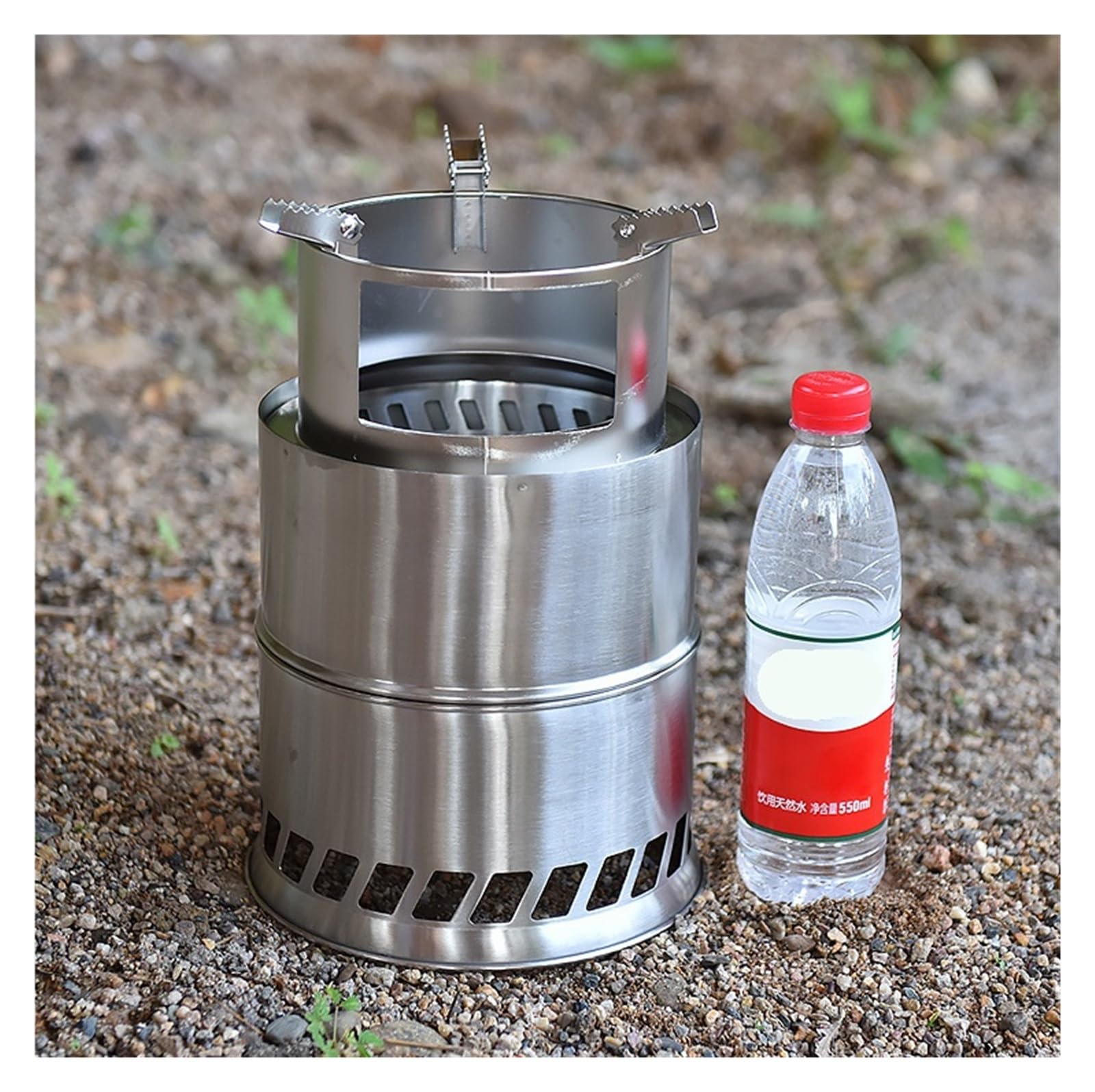 Brasero Exterieur Poêle à Bois Portable d'extérieur, gazéificateur de, Barbecue Pique-Nique, Pliable et Coupe-Vent