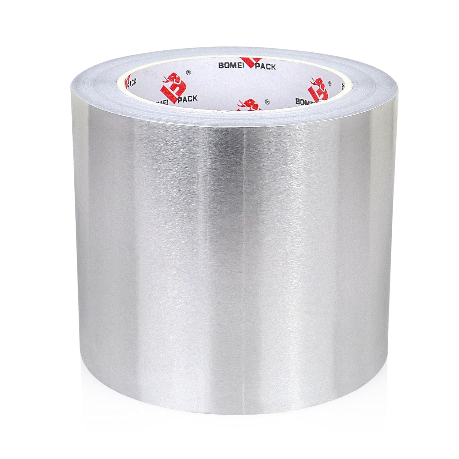 BOMEI PACK Aluminum Foil Tape,Heavy Duty Metal Foil,High Temperature Silver Duct Tape,Perfect for Sealing & Patching,HVAC,Air Ducts,Insulation and Metal Repair (12 Inch)