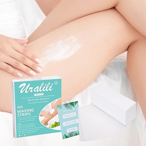 Miniatura 7 de Juego de 400 tiras de cera no tejidas para depilación. 3 tiras de cera depiladora corporal de 9 pulgadas y papel de tiras de cera facial de 1.5 x 4