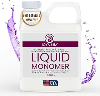 Liquid Monomer, Fast Setting Acrylic Monomer for Salon-Quality Nail Shaping and Acrylic Nail Powder Application, MMA-Free Nail Monomer with Superior Adhesion Formula, 1 Gallon (128 oz) - Joya Mia