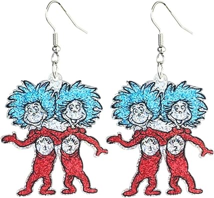 Teacher Reading Earrings Shiny Acrylic Cute Animal Cat Book Dangle Drop Earrings for Women