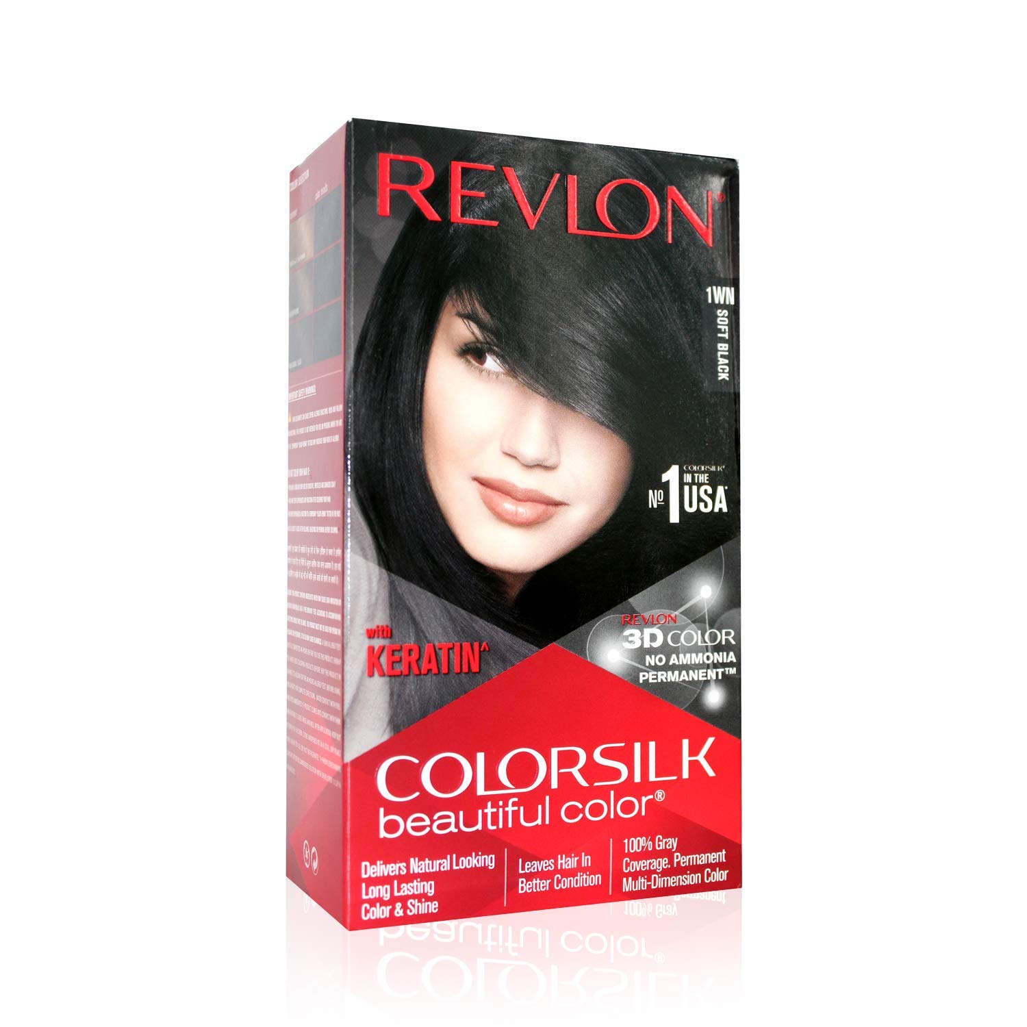 Revlon ColorSilk Permanent Hair Color for Women Soft Black | Keratin Enriched | Natural Looking Long Lasting Color with 3D Color Gel technology | 100% Grey Coverage in 5 Minutes | Ammonia Free Revlon ColorSilk Permanent Hair Color for Women Soft Black | Keratin Enriched | Natural Looking Long Lasting Color with 3D Color Gel technology | 100% Grey Coverage in 5 Minutes | Ammonia Free