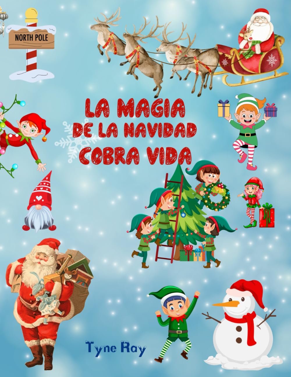 La Magia de la Navidad Cobra Vida!: Libro para niños, con diseños llamativos y fáciles, páginas festivas para colorear, una dulce mezcla de fe, Papá Noel y la magia de las fiestas.