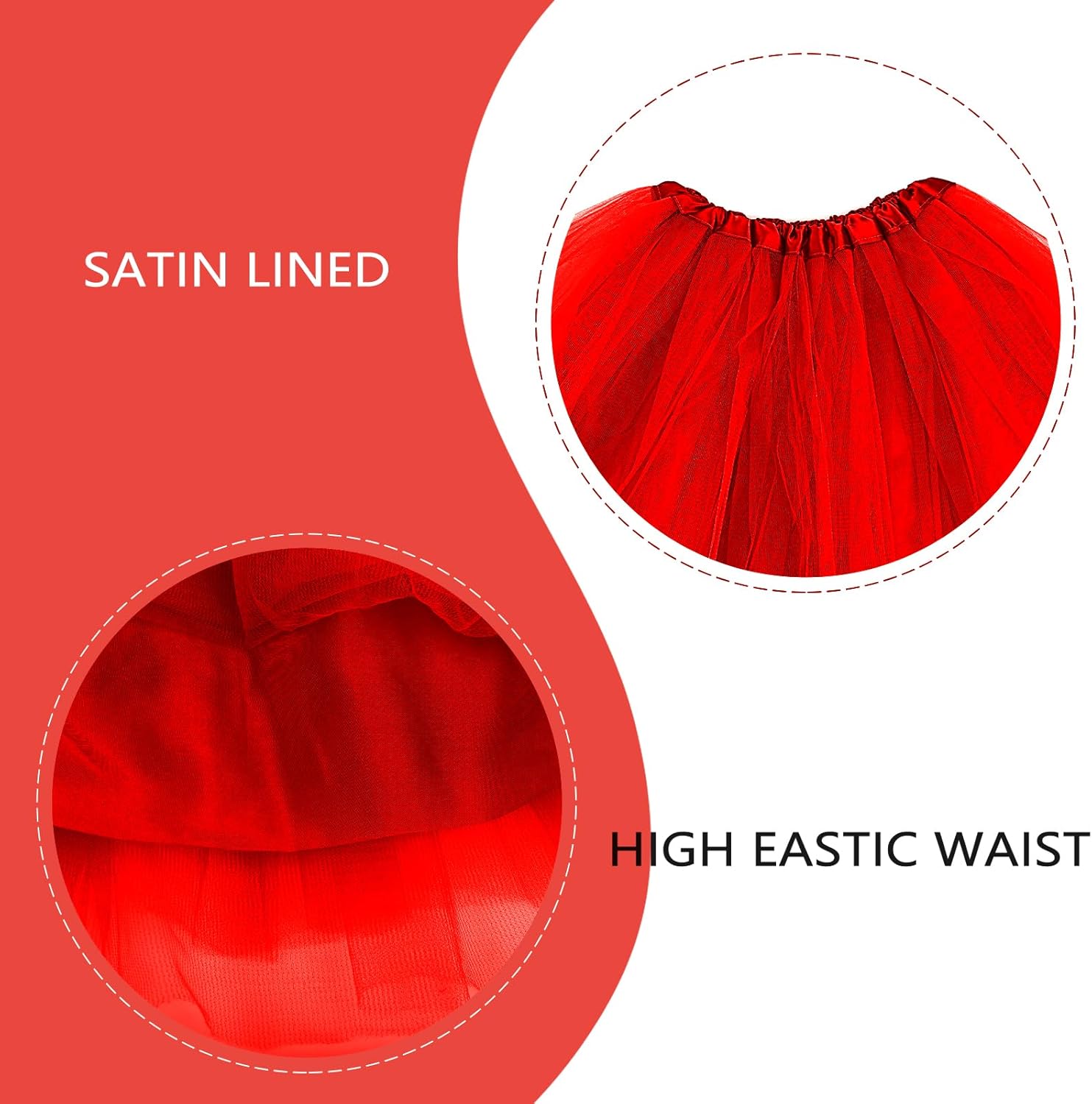 Tulle Skirts for Women Tutu for Women Adults Elastic 3 Layered Tulle Ballet Skirt Rave Costume Party - Image 6