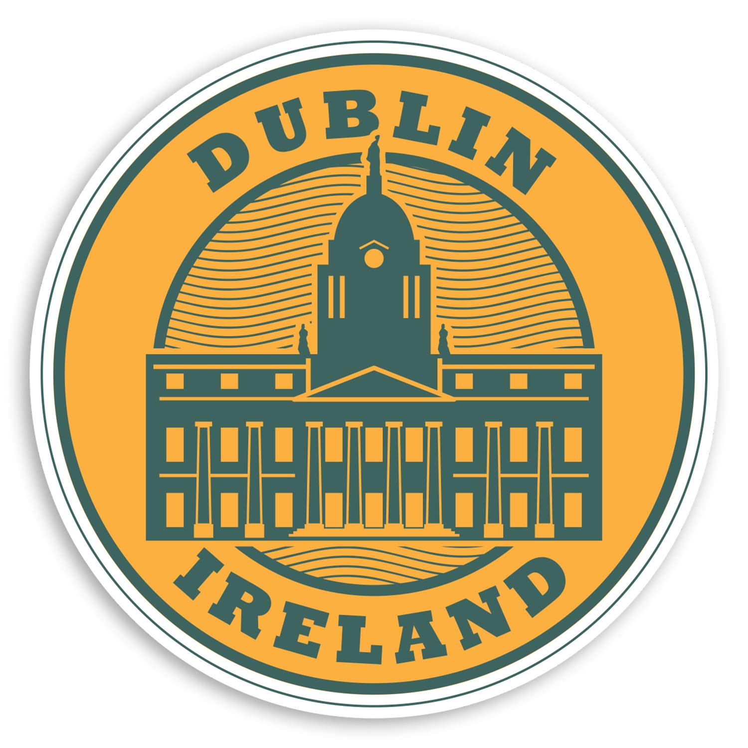 Destination Vinyl Ltd Multi 2 X 10Cm Dublin Ireland Vinyl Stickers - Irish Travel Luggage Sticker #29016