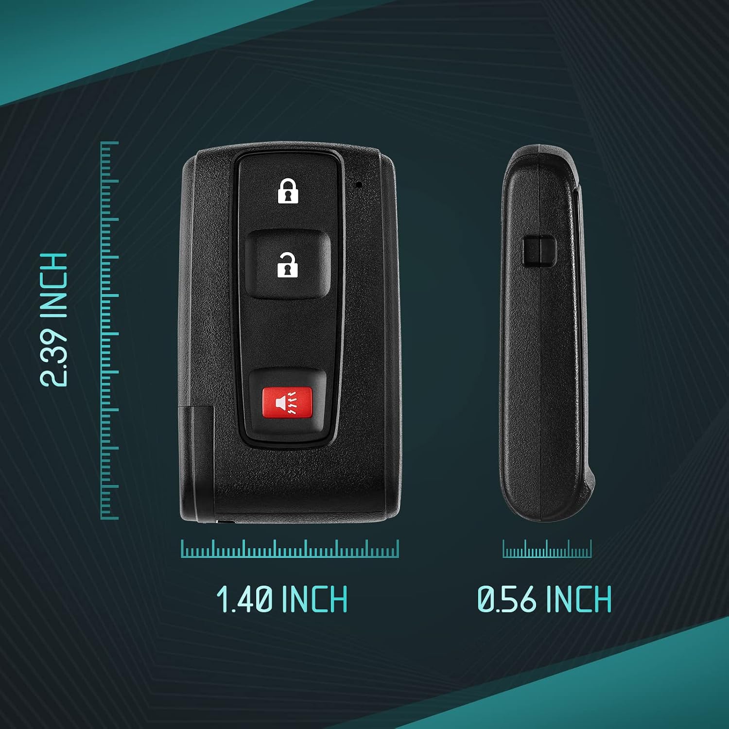 Fit for Toyota Prius Key Fob Cover Case Shell Replacement Keyless Entry with Blank Key 2004-2009 (JUST Empty Key Shell)