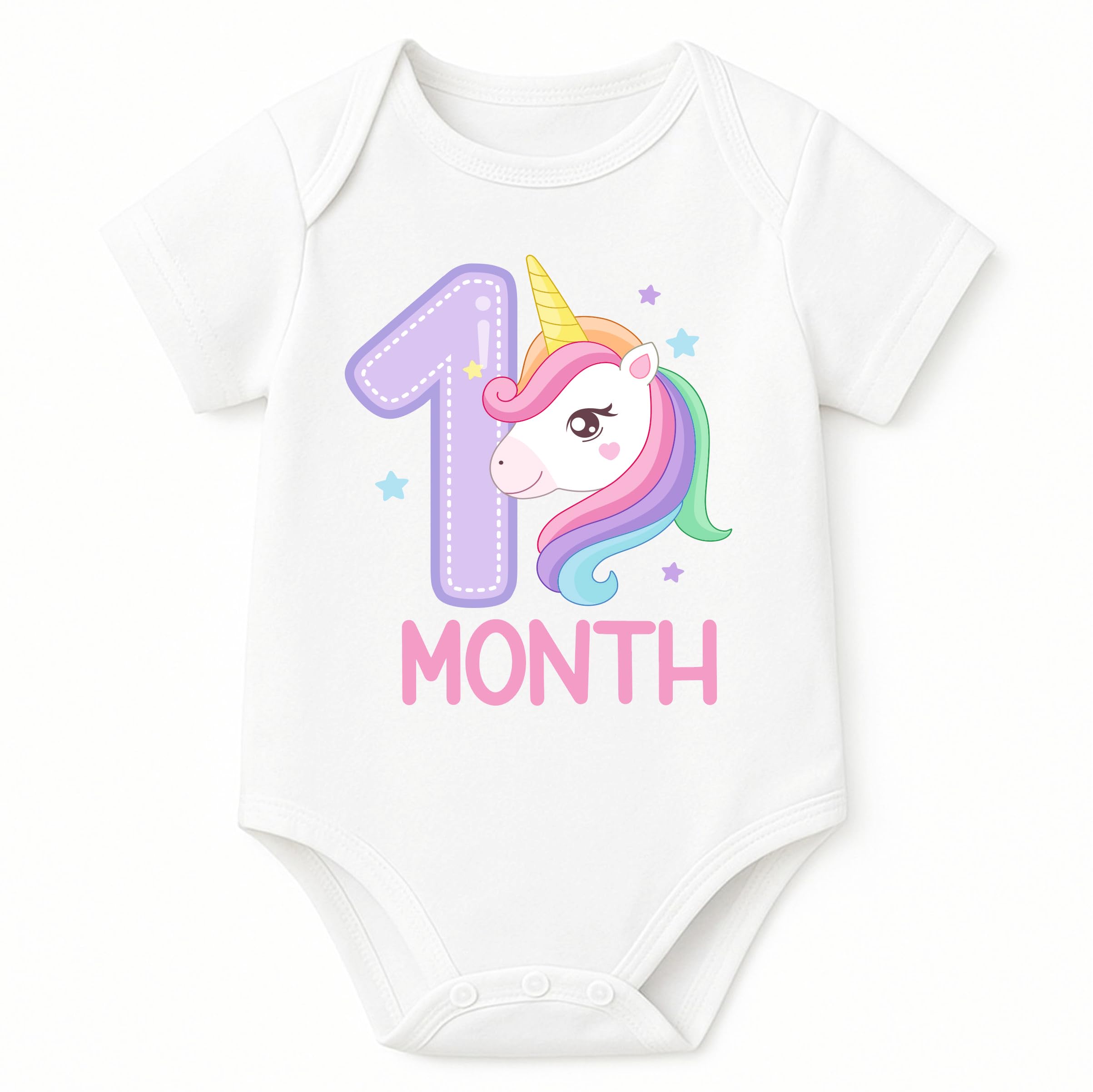 Monthly Milestone One Month Birthday Unisex Cotton Baby Romper Bodysuit For New Born. 1 Month Baby Girl Boy Dress Clothes For Photoshoot.-image-38