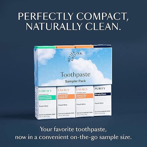 Miniatura 2 de Better & Better Paquete de muestras de pasta de dientes  Pasta de dientes sin flúor, sin SLS para cepilladores sensibles  Mini tubos de 4 CT