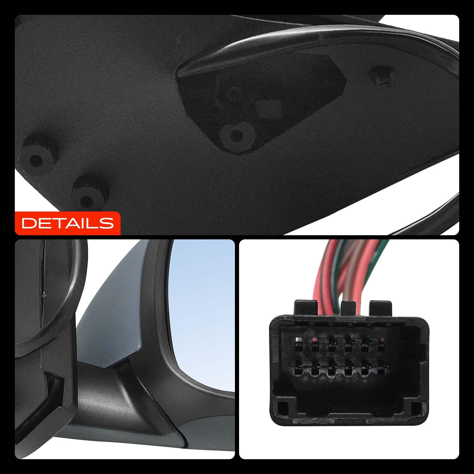 Frankberg Espejo Retrovisor exterior derecho eléctrico 9-Polos &-Plegable eléctricamente Compatible con Duster HM SUV 2017-2024 963016324R