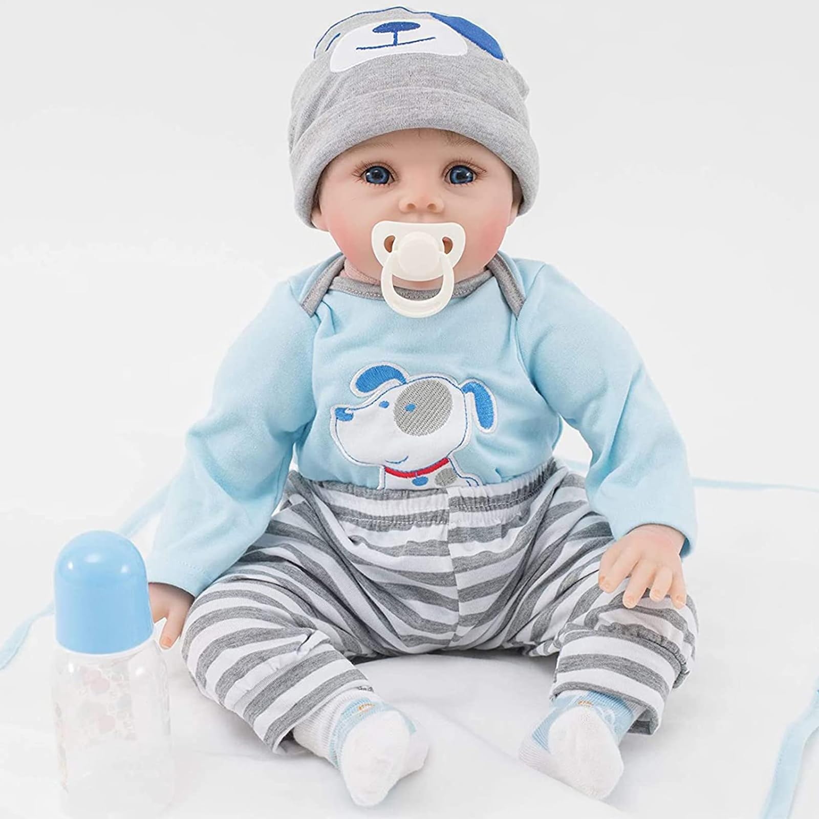 ZIYIUI Bambola Reborn 22 Pollici 55 Centimetri Simulazione Bambole Bambino Realistico Morbido Vinile Silicone Fatto a Mano Bambole Reborn Maschio Giocattolo Neonato Regalo