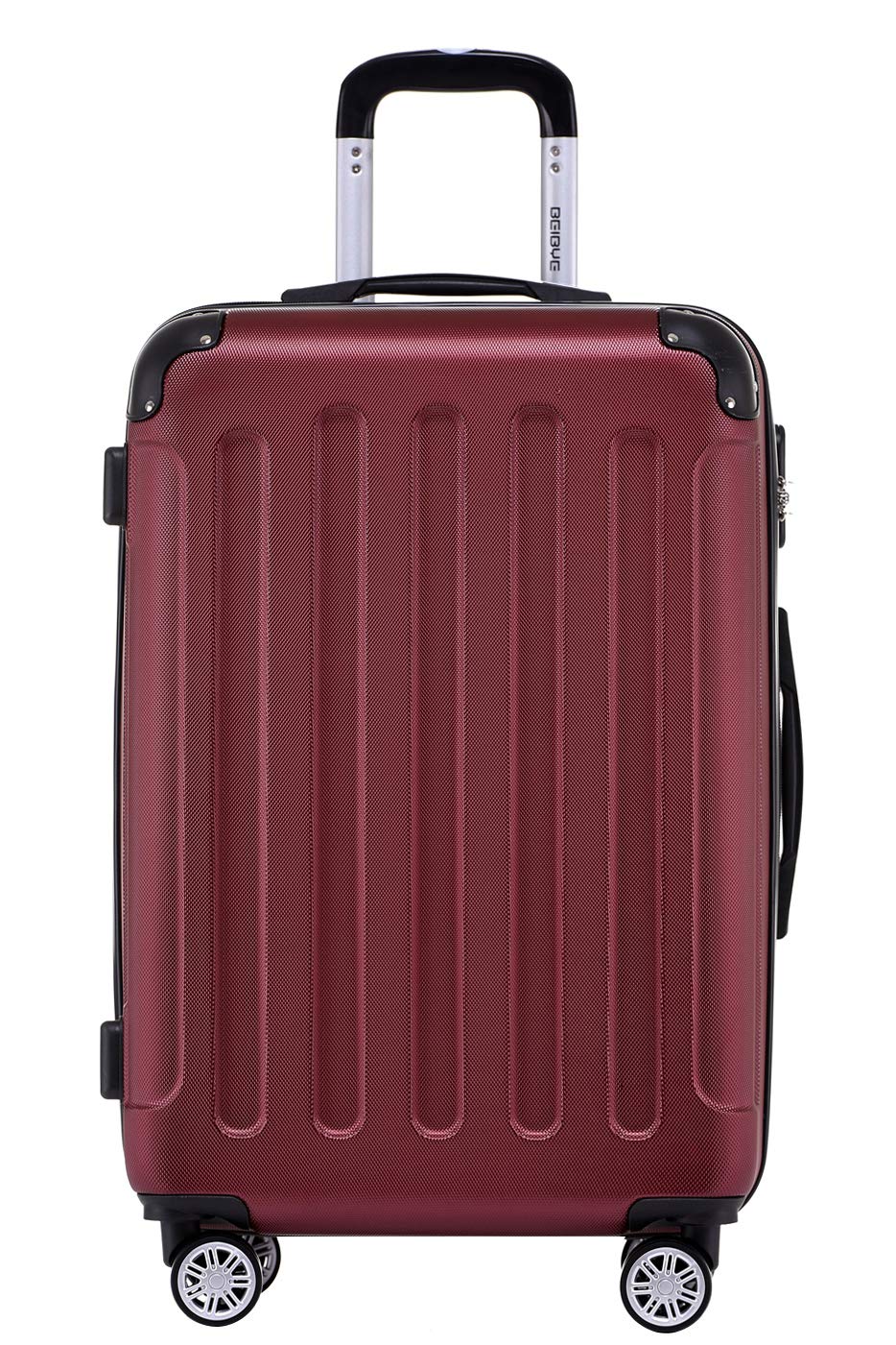 BEIBYE- Hartschalenkoffer Koffer Trolley Rollkoffer Reisekoffer Zahlenschloß 4 Zwilings-Rollen