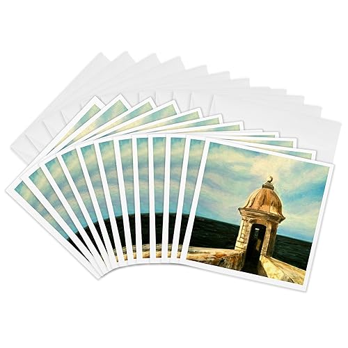 3dRose Greeting Cards - A painting of a famous landmark