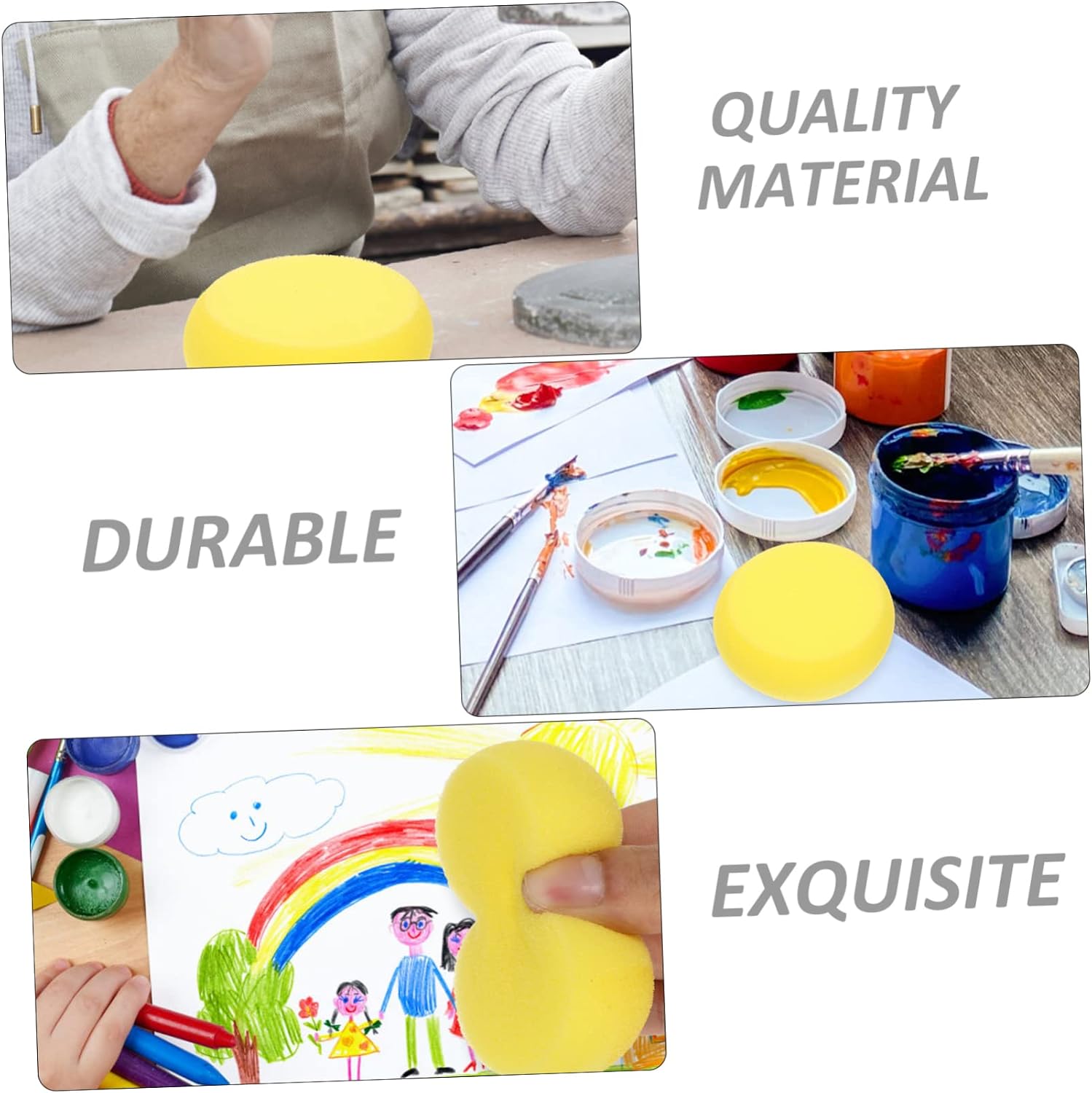 DOITOOL 30pcs Round Painting Sponges for Boys and Girls for Projects Creative Painting Activities and Imaginative Fun for Toddlers and Young Artists