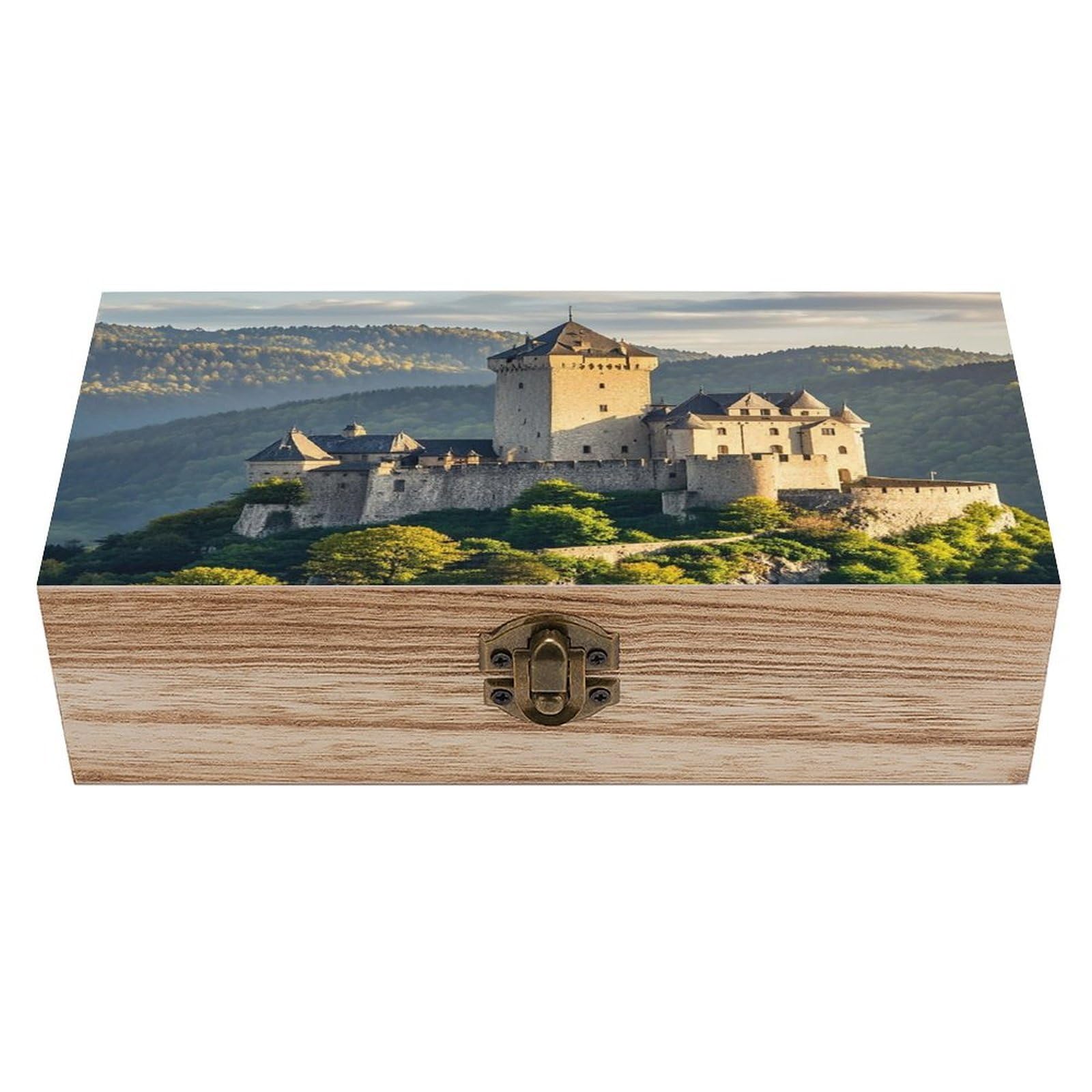 LZQPOEAS Hohenschwangau Wooden Box Storage Space to Organize Jewelry in A Beautiful Small Storage Box Decorative Card Boxes Memory Treasure Boxes for Crafts And Photo Storage