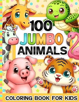 Animals Coloring Book for Kids For Girls and Boys Ages 4-8 and Toddlers 1-3, 2-4