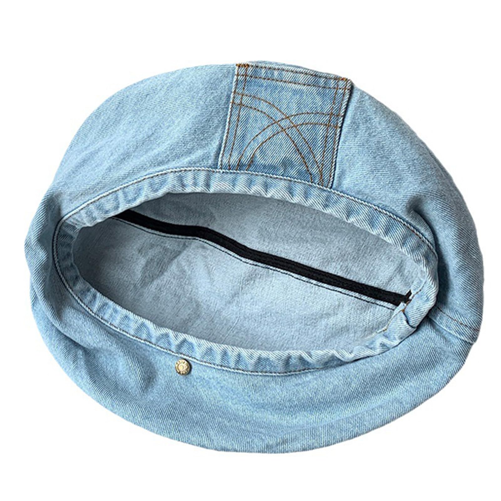 KUFptva Women's Denims Beret Hat, Blue, Unisex Adults, Casual Wear, Breathable, Cotton, Beret