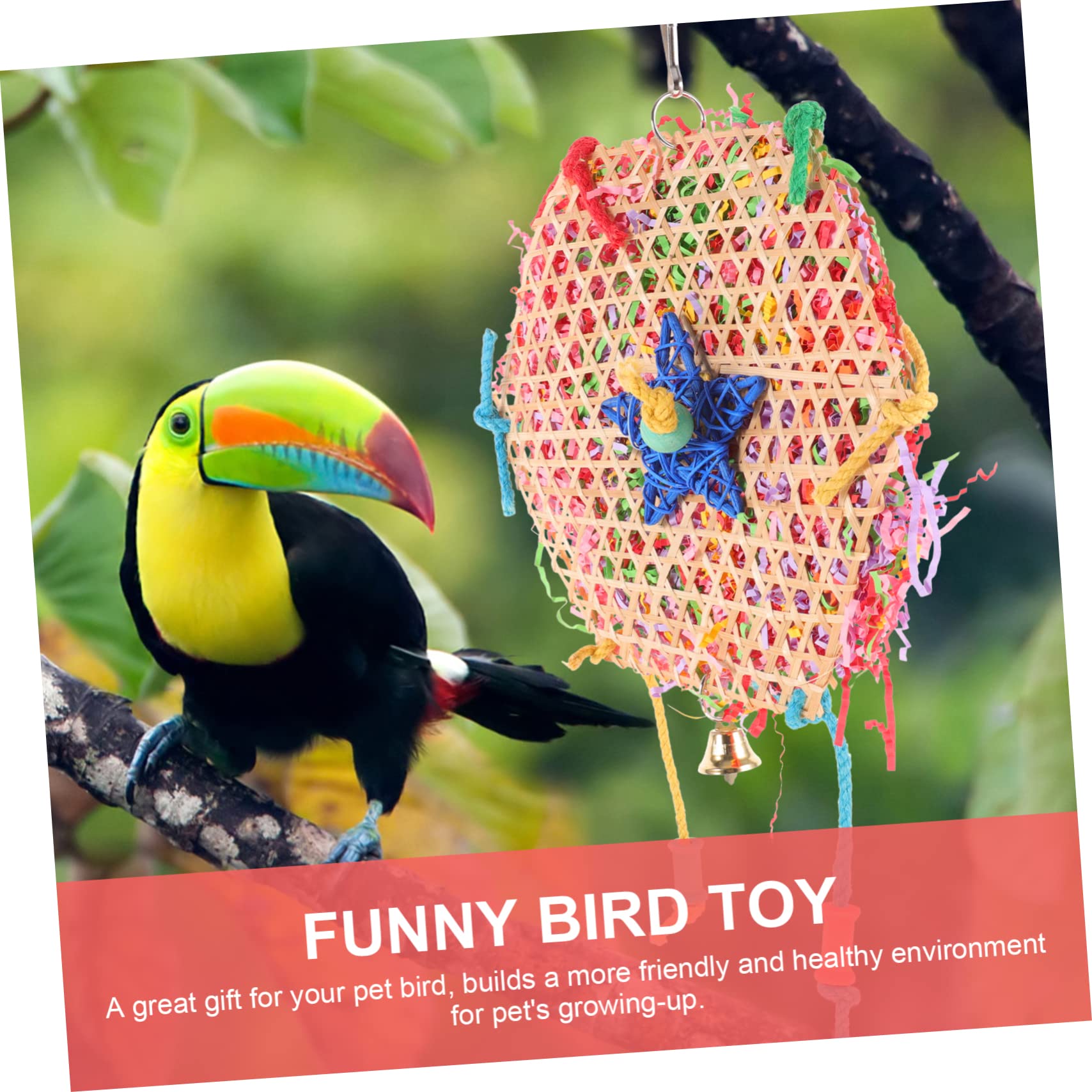 BESPORTBLE 6piezas Juguete Colgante para Aves Juguete Divertido para Periquitos y Loros para Masticar Jaula De Cuerda Natural para Mascotas