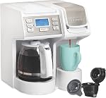 Hamilton Beach FlexBrew Trio Coffee Maker, Single Serve Pod & Grounds + 12 Cup Drip Coffee Maker, Fast Brewing, Programmable, 56 oz Reservoir, White (49917)