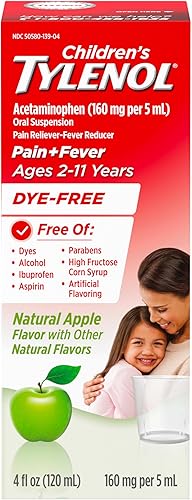 Miniatura 11 de Tylenol - Medicina líquida para el alivio del dolor y la fiebre para niños, suspensión oral, sin colorantes, acetaminofeno, sin aspirina, sin