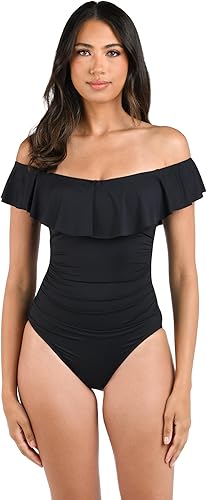 Miniatura 3 de La Blanca Traje de baño de una pieza para mujer con hombros descubiertos y volantes Island Goddess