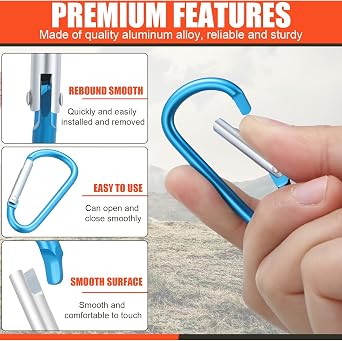 Shimeyao 180 Pcs Small Aluminum Clip Keychain Buckle Clip Bulk Mini Aluminum Ring Shape Small Lock Spring Snap Hook