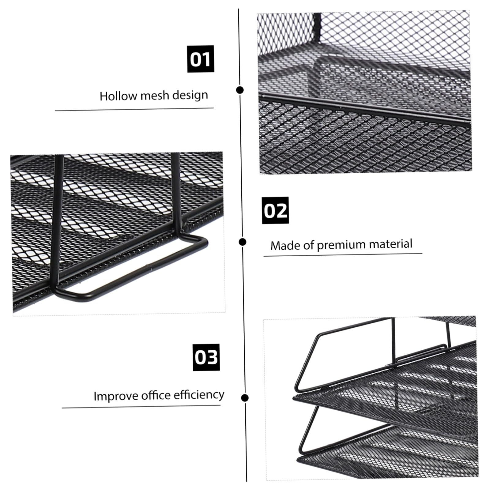 Porta Documenti da Scrivania in Metallo Verniciato Design a Rete Multipla per Ufficio