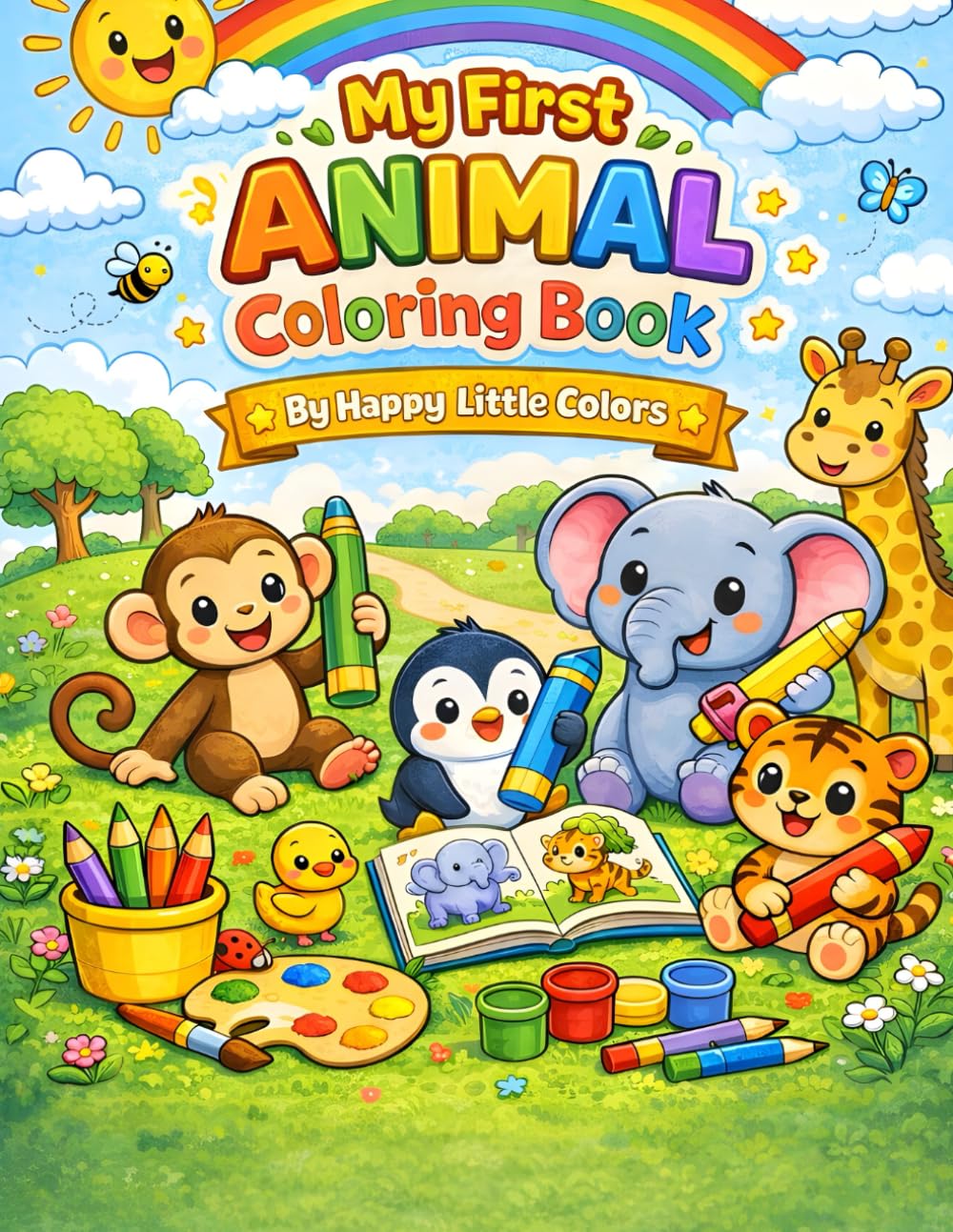 Animal Coloring Book for Kids Ages 3–6: Fun and Easy Animal Coloring Pages for Preschool, Kindergarten & Early Learning
