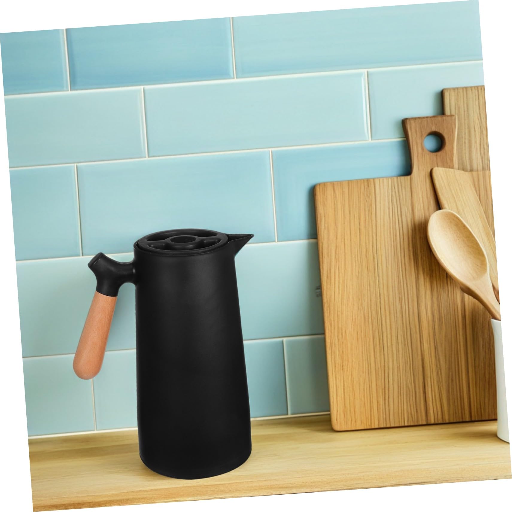 Bouteille Isotherme 1l Noire en Verre Coque Plastique