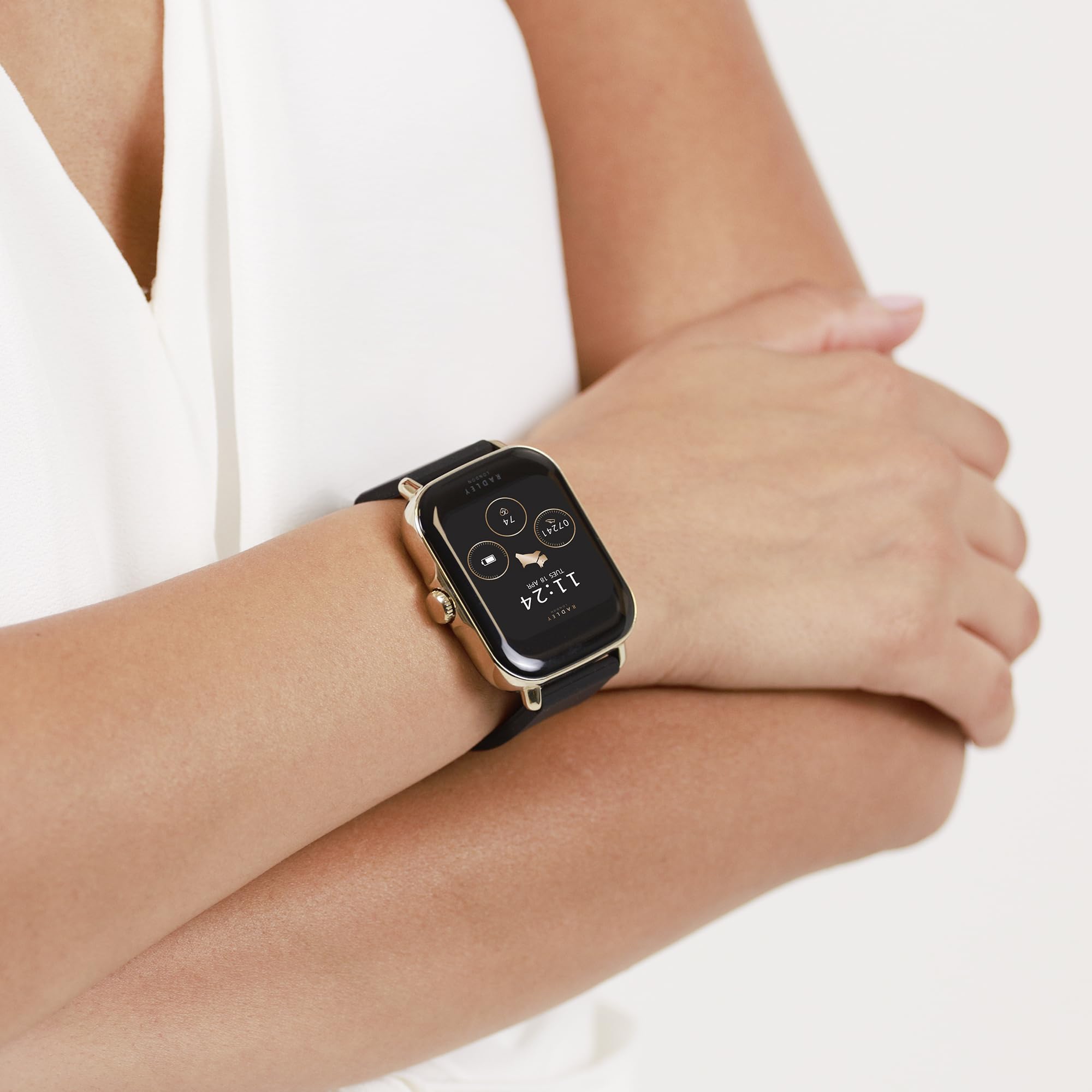 RADLEY Reloj Inteligente Series 20 con Correas Intercambiables de Silicona Negra y Piel de eucalipto RYS20-2126-SET, Eucalipto y Negro, Moderno