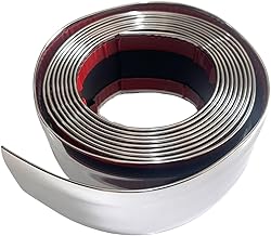 TIGRE BLANC Chrome Molding Silver Tape Body Bumper Universal Protector Protection Dress Up PVC Metallic Width 50mm Length 3m