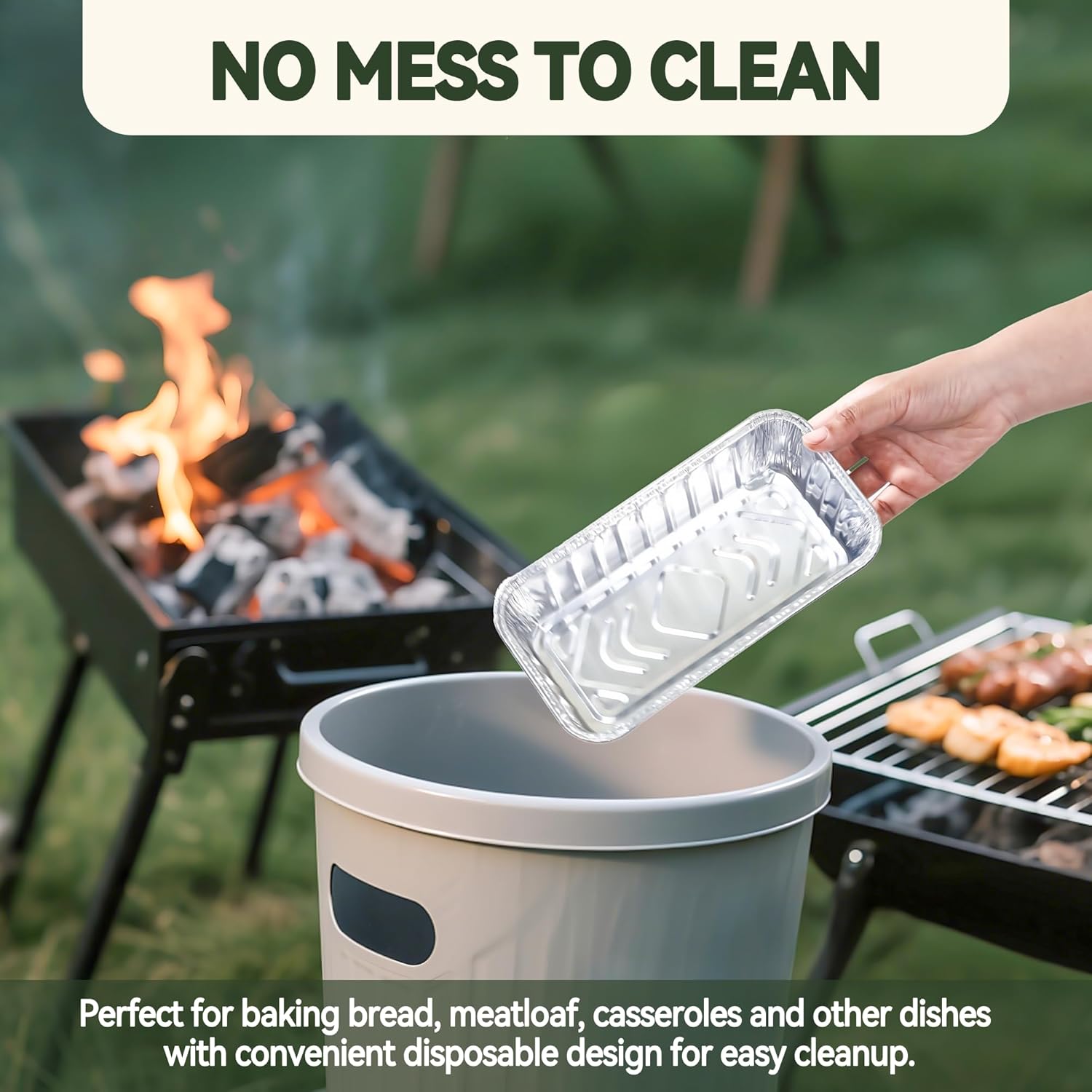 2lb Aluminum Loaf Baking Pans,Heavy Duty Foil Baking Container for Baking Holiday Treats Food Storage, Takeout,Homemade or Commercial- 8.5 x 4.5 x 2.5 (50 Pack)