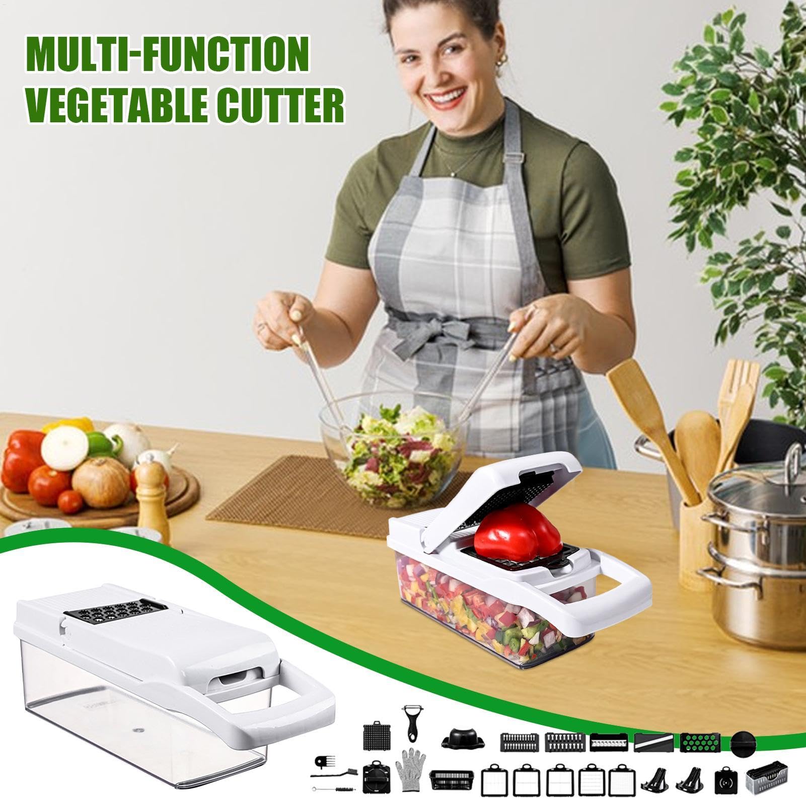 Tagliaverdure multifunzione, tagliaverdure da cucina - Tritatutto manuale