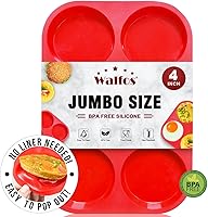 Vista 11 de Walfos - Molde de silicona para magdalenas de 6 tazas, molde antiadherente para cupcakes para hornear, de grado alimenticio y sin BPA, perfecto