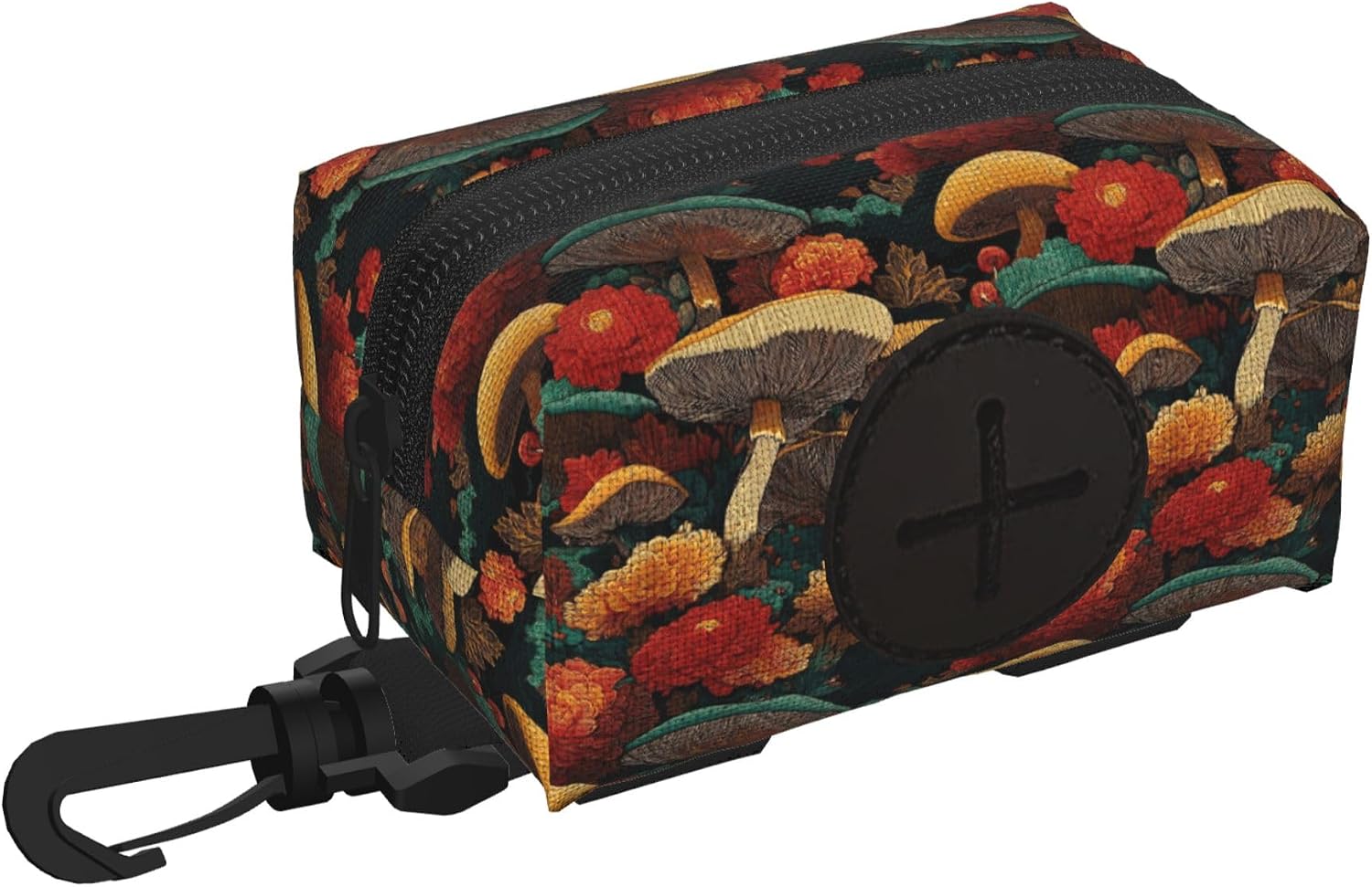 70s mushrooms Print Dog Poop Bag Holder for Leash Pet Waste Bags for Walking Outdoor Park and Travel