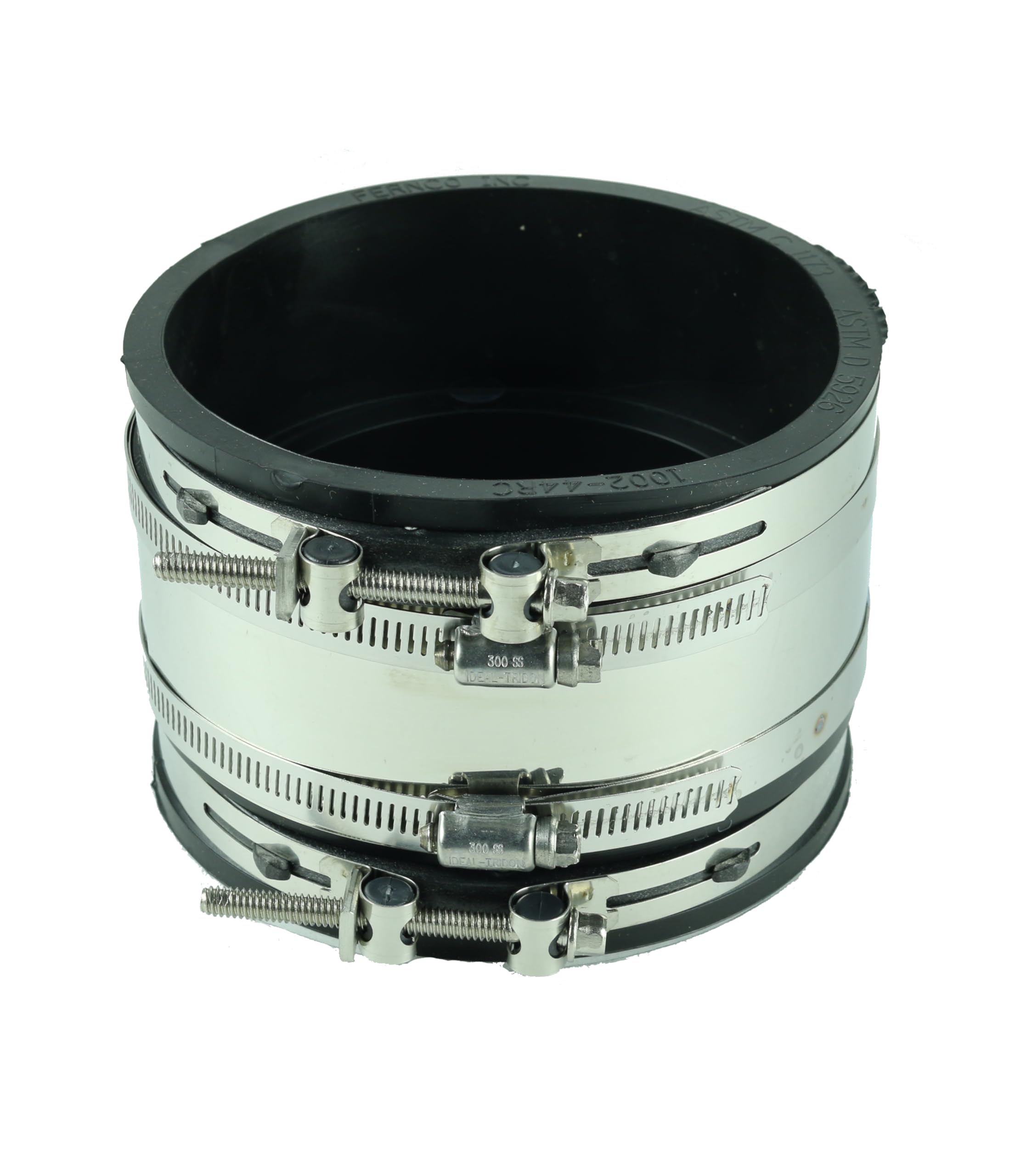 Fernco5002-44RC 4" Shielded Below Ground Sewer Pipe Coupling for Clay to Cast Iron, Plastic or Steel Plumbing Waste Connections