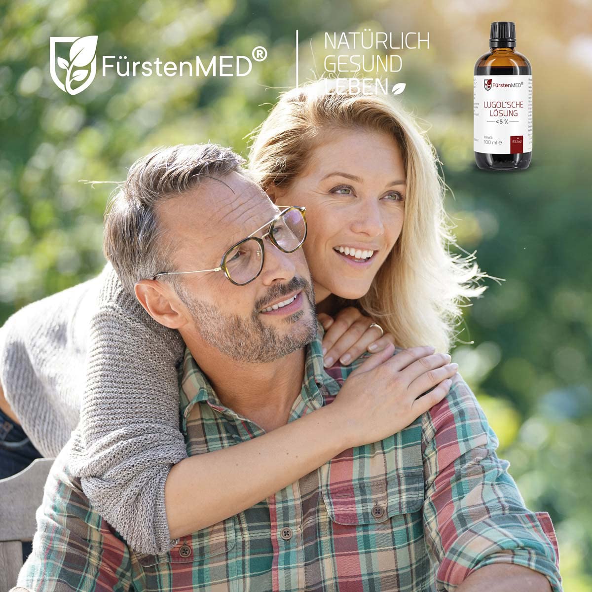 FürstenMED® Lugolsche Lösung 5% Jodlösung, 100 ml (Iodine) Jod Tropfen in lichtgeschützter Braunglasflasche mit Tropfpipette - 5 Prozent Jod flüssig & Ohne unerwünschte Zusatzstoffe
