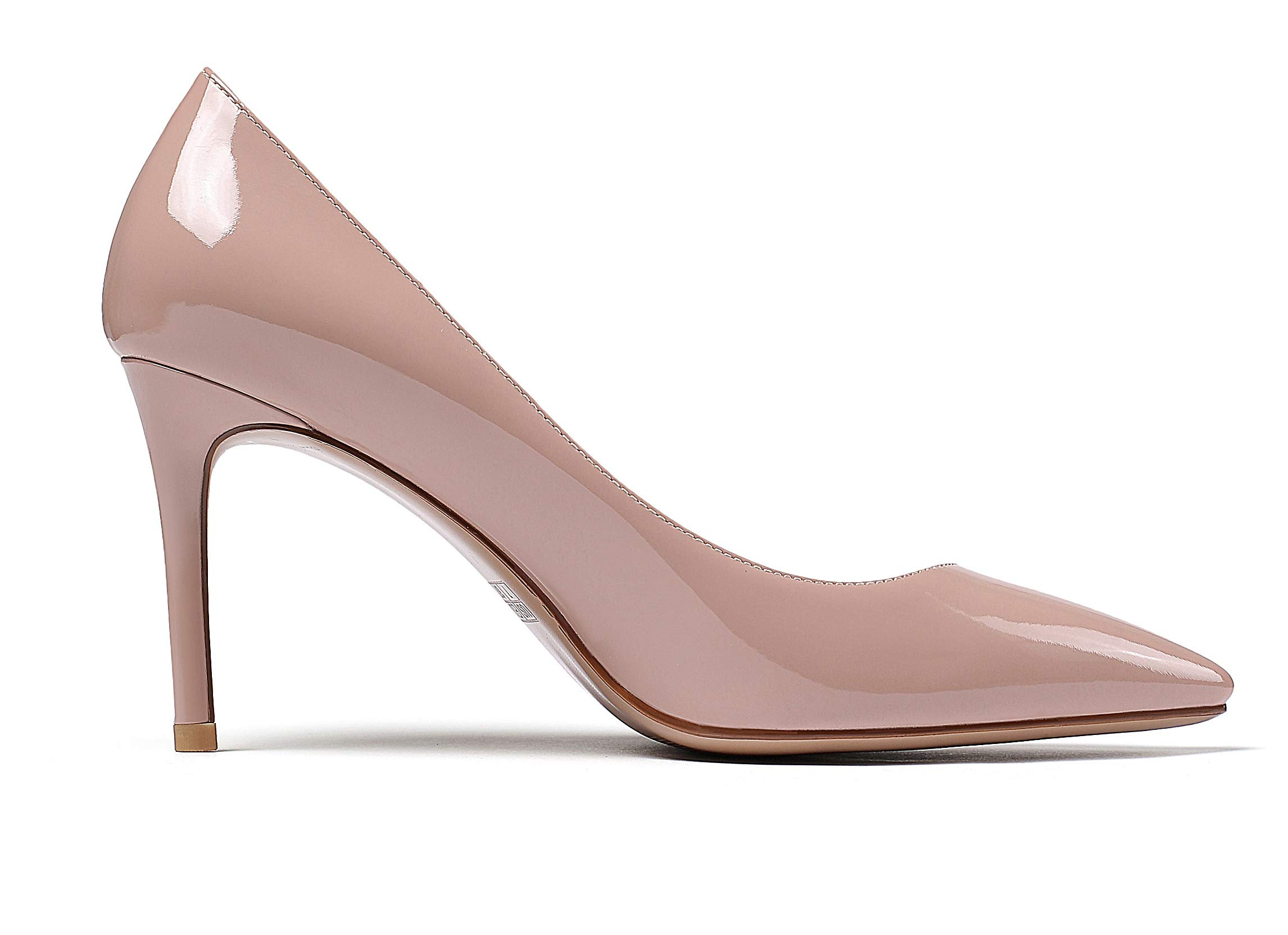 EDEFS Escarpins Femme Slip on Talon Aiguille Verni Bout Pointu Élégant & Sexy pour Mariage Bureau Fêtes