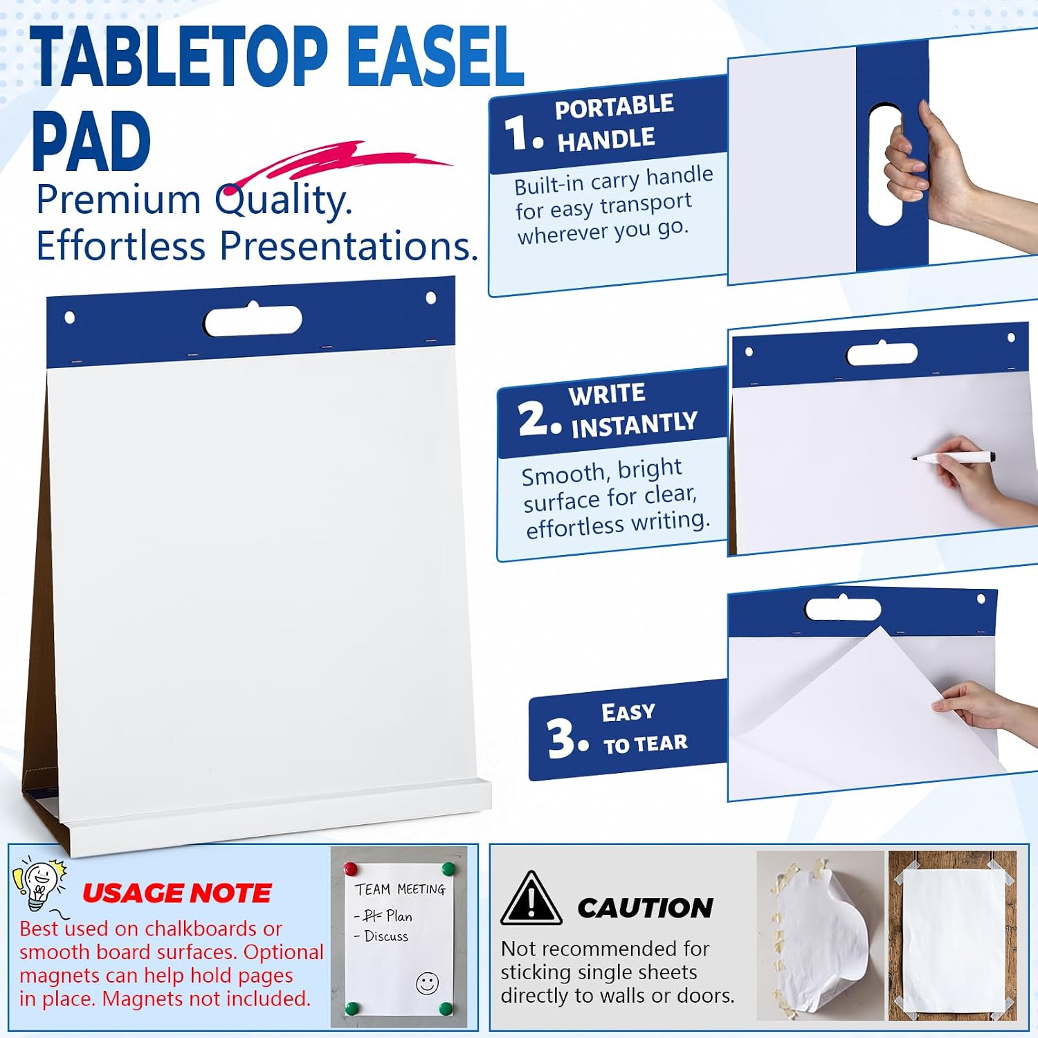 Geetery 4 Pcs Sticky Easel Pad 20 x 23 in with Flip Chart Paper, Colorful