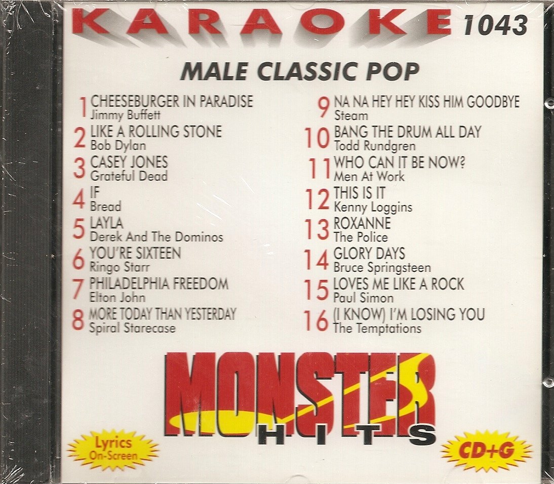 Monster #1043 Karaoke CDG MALE CLASSIC POP & OLDIES