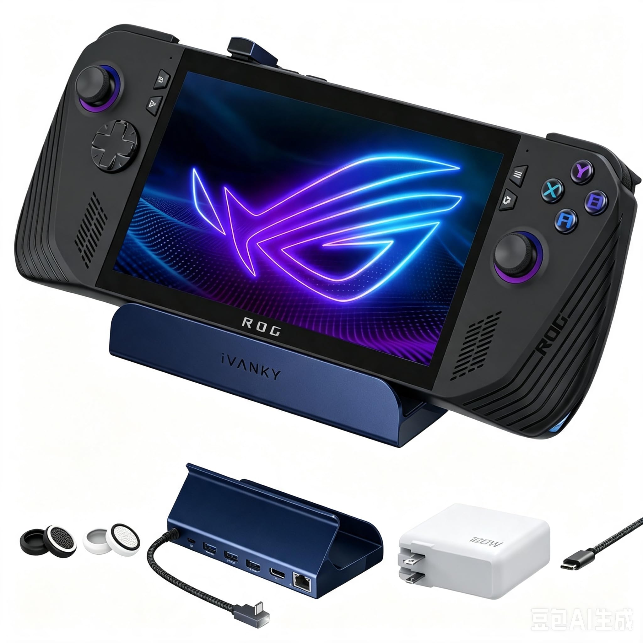 iVANKY 4K@144Hz 8 en 1 Estación de Acoplamiento para Valve Steam Deck OLED | ASUS ROG Ally X/Legion Go/ROG Ally/Stream Deck Dock, con HDMI 2.1, Ethernet Gigabit, 3*USB-A 3.0, mit 100W-Netzteil