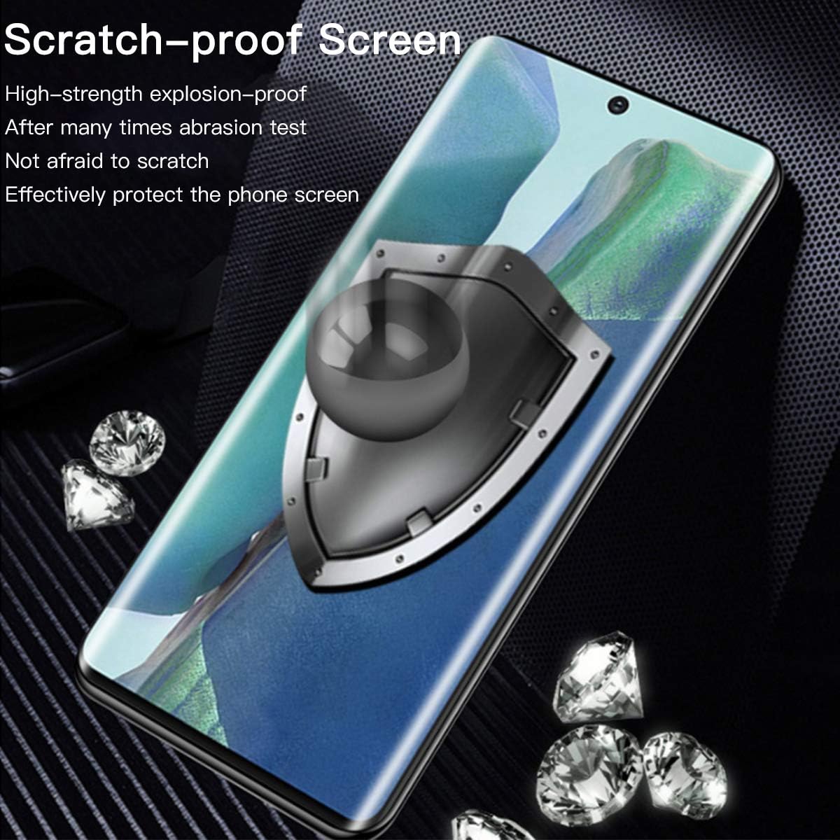 [2 Pack] Galaxy Note 20 Screen Protector with Camera Lens Protector, 9H Hardness/HD Screen/Support Fingerprint Unlock Tempered Glass Screen Protector for Samsung Galaxy Note 20 5G