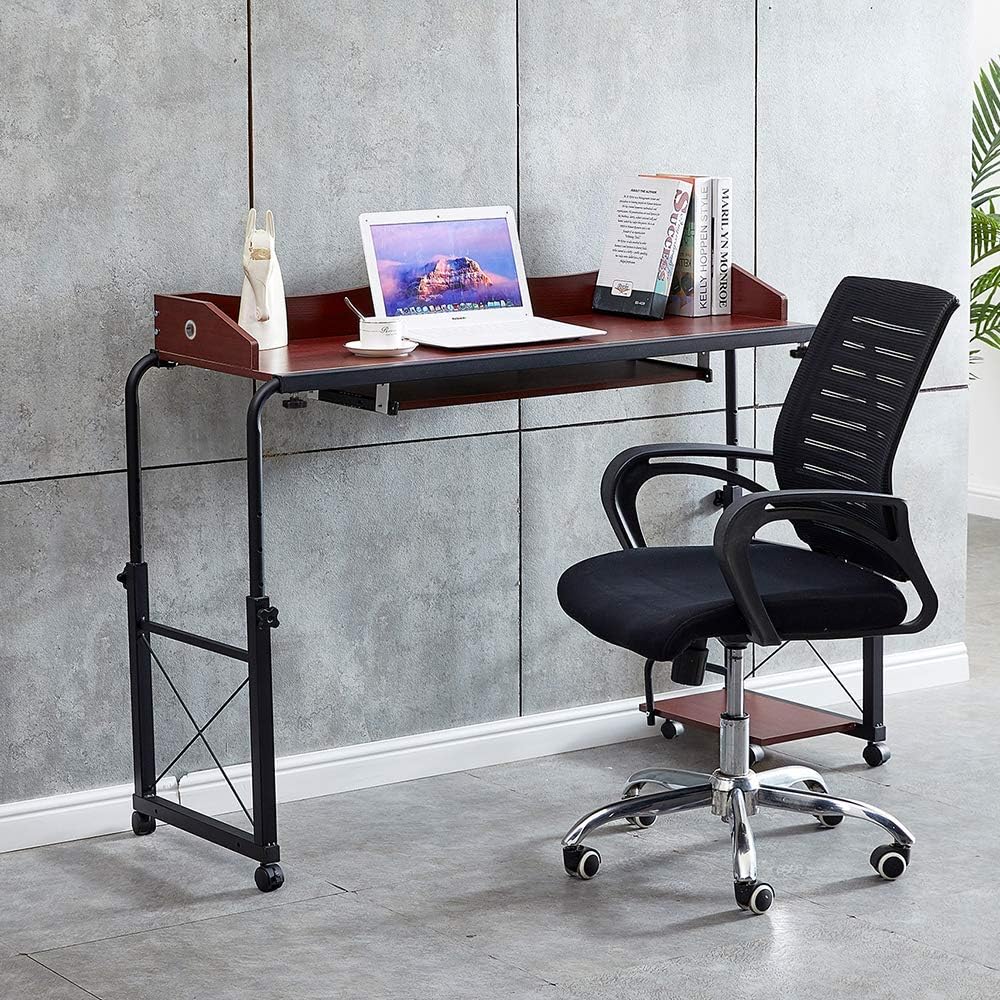 QIHANGUS Overbed Table with Wheels Aujustable Overbed