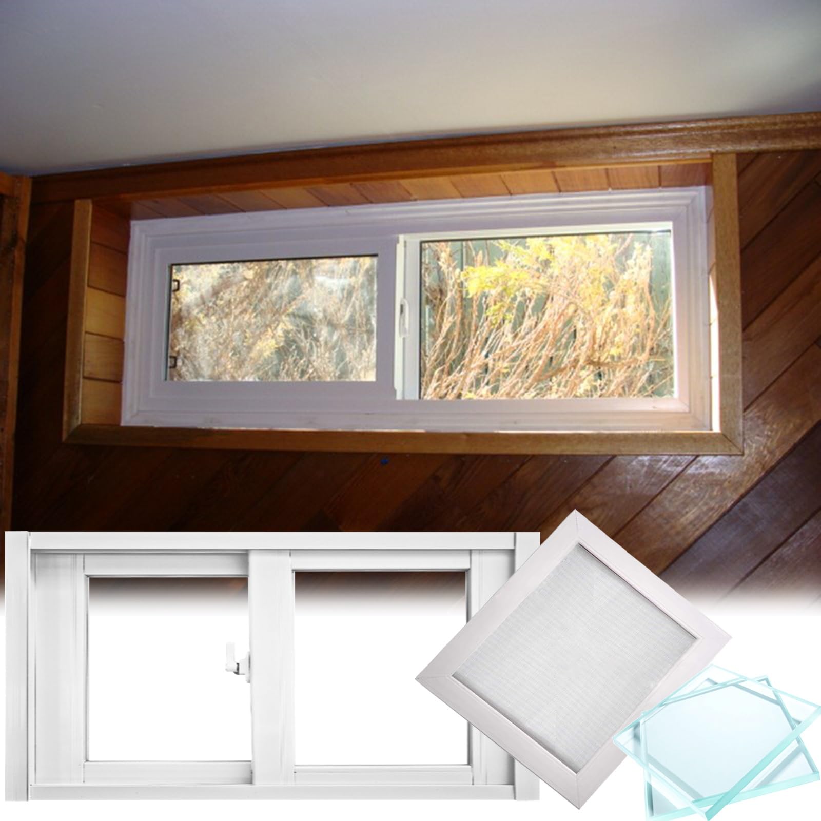 Amazon.co.jp: 引違い窓 簡易内窓セット スライド小屋欄間窓、モバイル