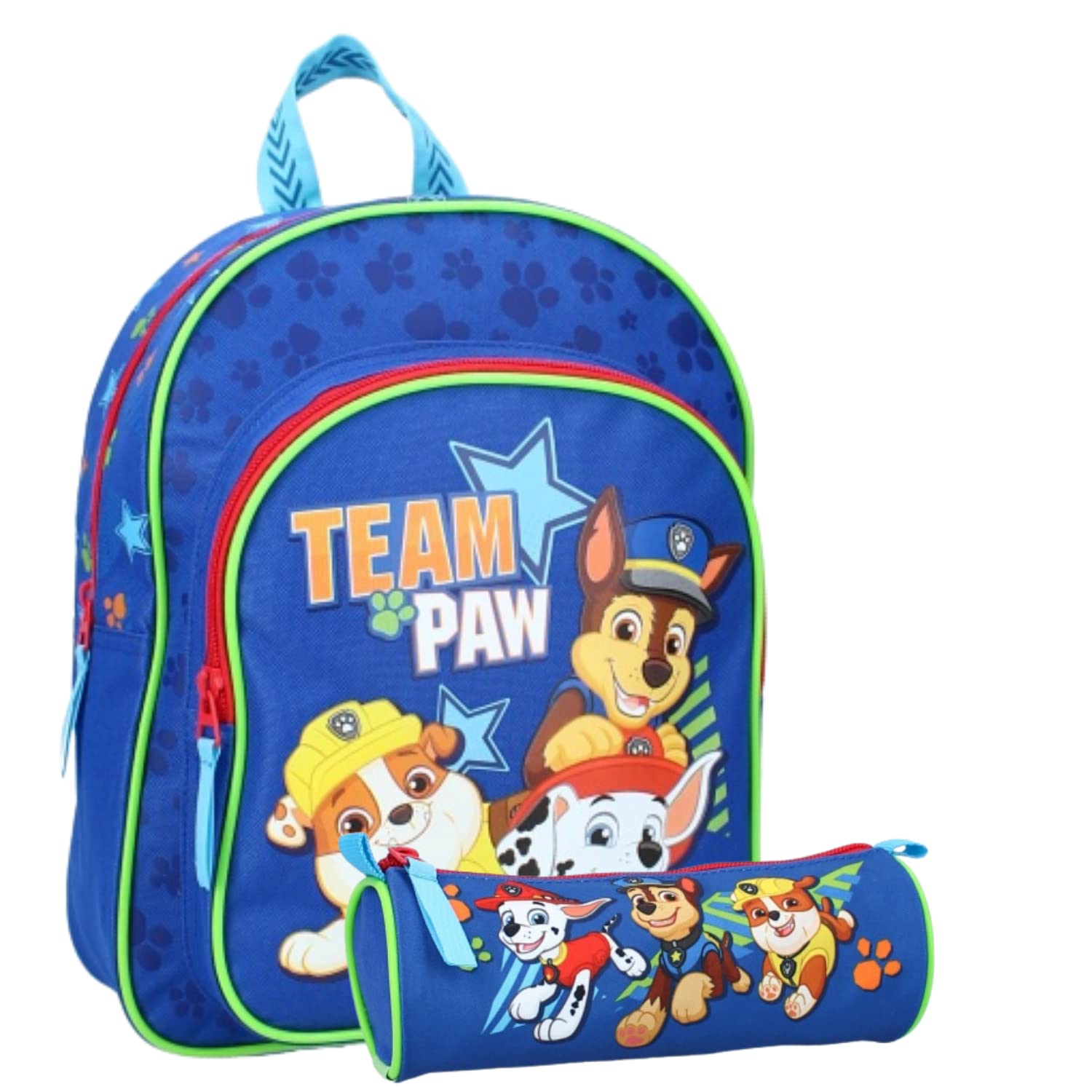 mybagstory Mochila - Pat Patrulla Canina - Niño - Escuela - Primaria - Kindergarten - Guardería - Mochila infantil - Talla 30 cm - Correas ajustables + estuche, azul