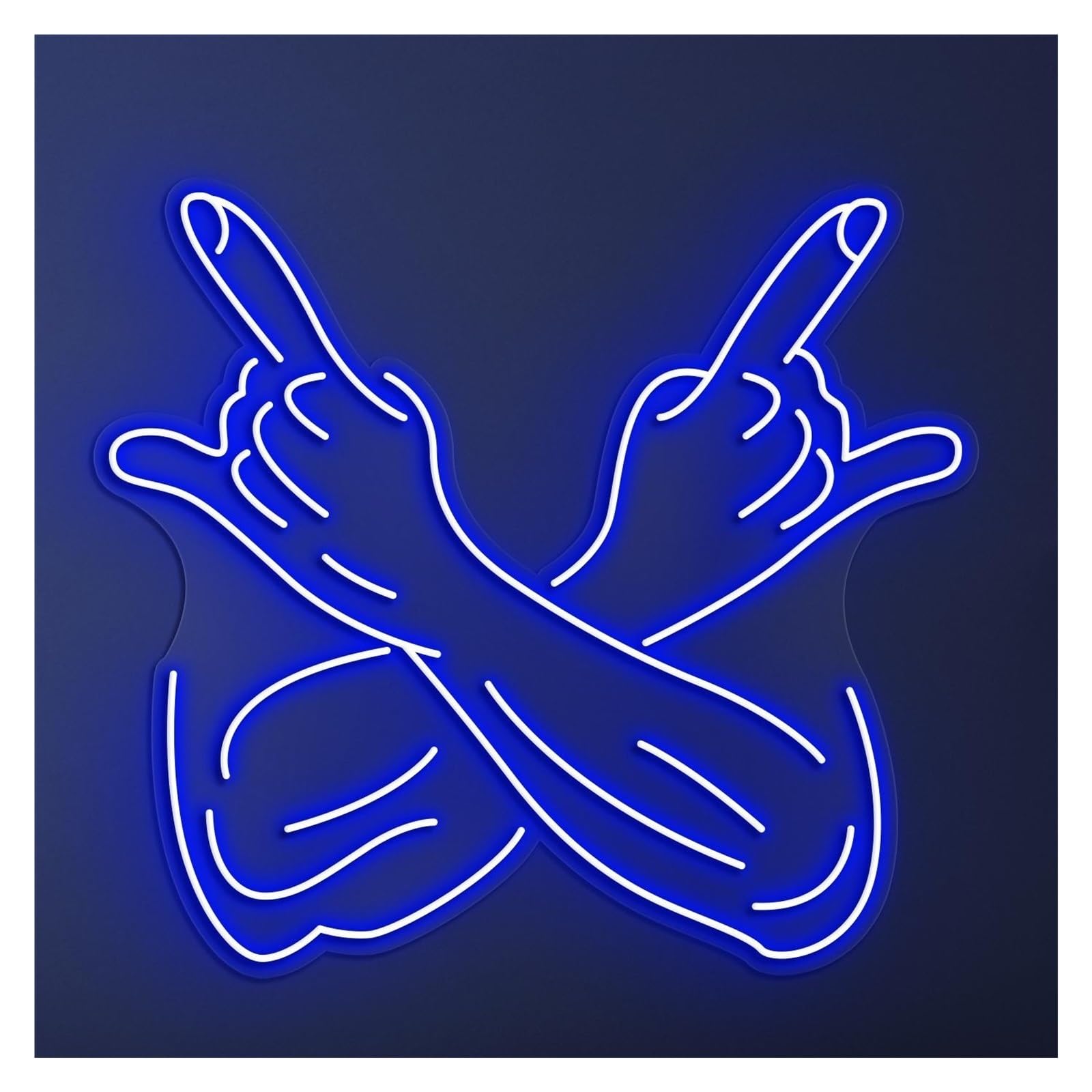 Hanging Art Neon Signs Rock Hand Neon Sign, Suitable For Game Room Decor With Brightness Adjustable 50cm(Blue)